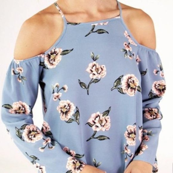 Modish Mi Butiq Tops - Chambray Off the Shoulder Blouse